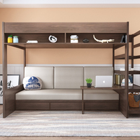 Lit superposé multifonctionnel pour chambre à coucher, vente en gros, meubles en bois massif d'occasion