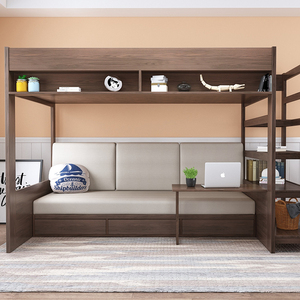 Lit superposé multifonctionnel pour chambre à coucher, vente en gros, meubles en bois massif d'occasion - Product Image 5
