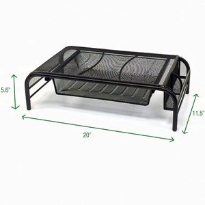 Metal <b>Desk</b> Monitor Stand <b>Riser</b> with Organizer Drawer - Product Image 3