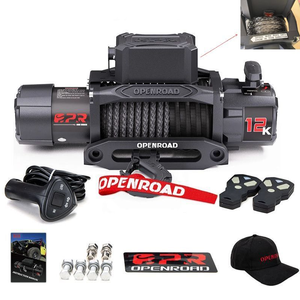 XINQI 12000 LB Electric Winch <strong>Hoist</strong> 12V/24V Wireless Remote Control Stainless Steel 9.5-10mm Rope for ATV/UTV Tractor Boat - Product Image 1