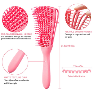 <span class=keywords><strong>Cepillo</strong></span> Desenredante Ventilado de Plástico con Ocho Hileras <span class=keywords><strong>para</strong></span> Cabello Rizado <span class=keywords><strong>para</strong></span> Mujeres con Logotipo Personalizado Estilo Pulpo - Product Image 2