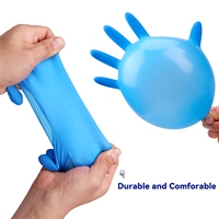 SONICE 100 pièces 4 mil 28 cm Gants jetables en nitrile industriels de sécurité alimentaire imperméables sans poudre bleu noir sans latex
