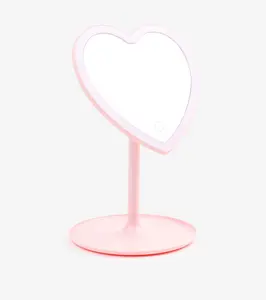 Le fabricant propose coeur rose un miroir bureau de maquillage éclairage par led