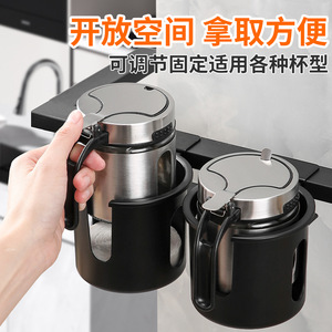 Soporte giratorio para tazas de escritorio con cesta de almacenamiento de 4 pulgadas o más, elegante soporte para una sola taza de color negro para estudio, oficina, camping al aire libre - Product Image 2