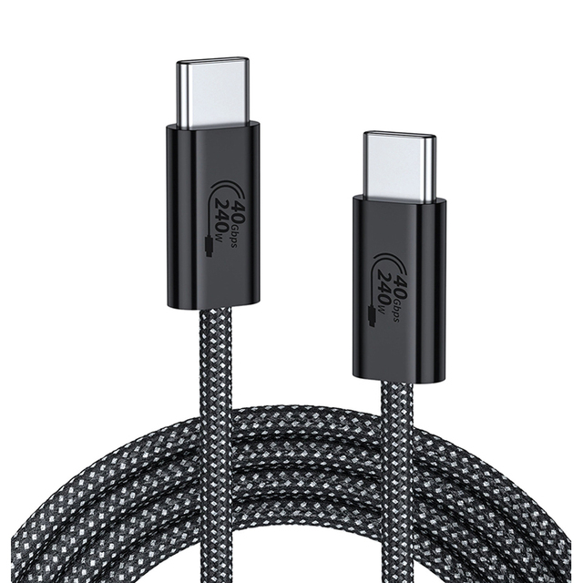 Hot Products 0.3m 1m 2m Nylon Braided Pd 240w Fast Charging 40gbps Thunderbolt C Type Usd 4 Cable