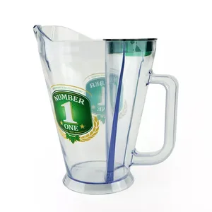 Jarra de cerveja ecológica de fábrica, alta qualidade, 1.5l, plástico transparente, para gelo, jarro, cerveja com câmara de gelo