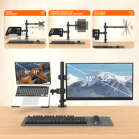 Khcoohoo Dual-Monitor-Halterung 45 Grad Neigung 10''-17'' Bildschirmkompatibilität 8kg Tragfähigkeit VESA 75/100mm Kabel