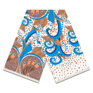 霍兰100% 涤纶蜡染非洲有机精梳蜡印花安卡拉棉爪哇帆布面料 - Product Image 5