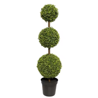 Starmap Plante Artificielle en Plastique, Fausses Feuilles de Cacahuète et Herbe de Milan en Pot à Trois Boules, 80-100cm, Pour Intérieur et Extérieur, Nouveauté Chinoise