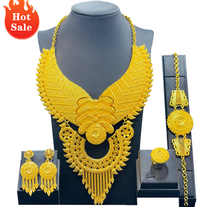Ensembles de bijoux plaqués or 2 g en gros, bracelet en acier inoxydable inclus