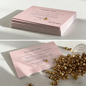 Cartes de remerciement professionnelles personnalisées en papier couché avec dorure à chaud, logo estampé à chaud, conception de reliure parfaite - Product Image 4