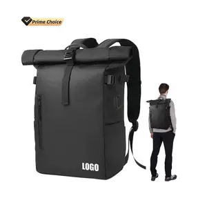 Benutzer definierte Roll Top Rucksack Oxford Leder Rolltop Laptop Rucksäcke Unisex minimalist ische hochwertige Kapazität Männer Roll rucksack