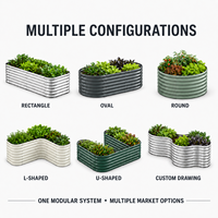 Kit de Jardinière Modulaire Surélevée en Acier Galvanisé Ondulé pour Légumes, Fabrication OEM, Vente en Gros, Usine Australie
