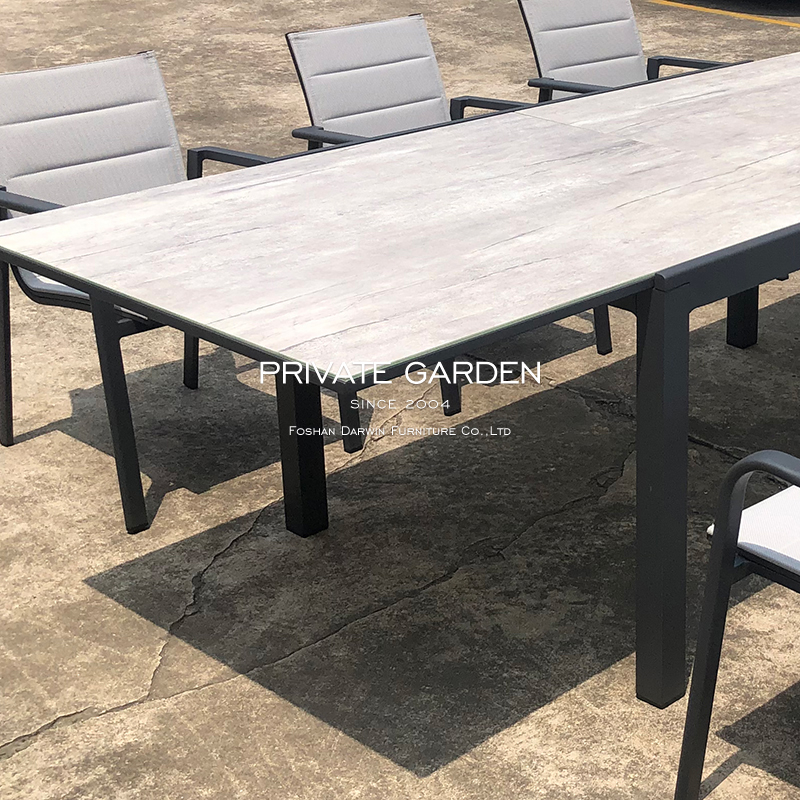 Расширяемый обеденный стол, алюминиевая мебель, садовые наборы для уличного расширенного стола и стула