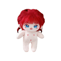 Poupées en coton en peluche 8 pouces, corps amovible, poupée nue avec squelette en plastique, cheveux en fourrure frits longs, vente en gros