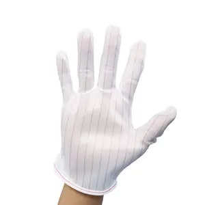 High Quality Dust Free Cleanroom White Antistatic Gloves ESD Industria Gloves With Conductive wire