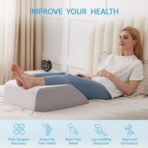 Coussin ergonomique en mousse à mémoire de forme avec taie amovible pour l'élevation et la circulation sanguine, idéal pour les pieds et les jambes pendant le sommeil - Product Image 6