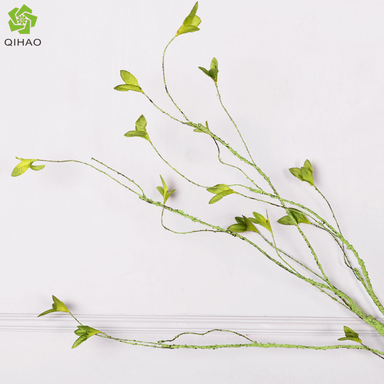 Dragon's beard branch, green leaves and green stem, H102cm