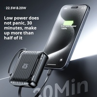 Cargador de Teléfono Portátil Super Mini PD20W con Batería de Polímero de Litio de 10000 mAh, Carga Rápida de 22.5 W, LED, Tecnología Magnética GaN