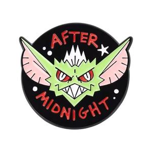 Al por mayor: Pines de metal de dibujos animados, Broches únicos de pequeños monstruos 'After Midnight', Lindos pines de metal de murciélago y monstruo de dibujos animados, Insignia de accesorio de metal - Product Image 1