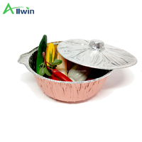 Contenants en aluminium jetables de qualité alimentaire avec couvercles Fabricant en vrac de contenants en aluminium pour aliments Pot en aluminium pour aliments en avion