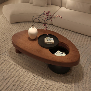 Tavolino da Caffè in Legno Minimalista, Tavolo Centrale Moderno, Tavolino da Tè Rustico con <span class=keywords><strong>Spazio</strong></span> di Archiviazione per Arredamento <span class=keywords><strong>Casa</strong></span> Moderna - Product Image 1