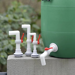 Ensemble de robinetterie G1" 3/4" 1/2" avec bec incliné, <span class=keywords><strong>tuyau</strong></span> long, <span class=keywords><strong>raccord</strong></span> fileté en plastique, adaptateur de traversée de plaque pour réservoir d'eau, <span class=keywords><strong>raccord</strong></span> rapide - Product Image 1