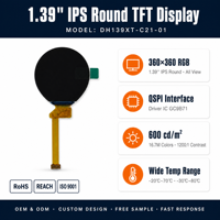 Module d'affichage LCD TFT rond de 1,39 pouce 360x360 IPS à vision intégrale pour montre connectée, vente en gros OEM ODM RoHS