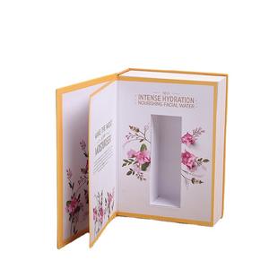 Caja de embalaje cosmético personalizada con forma de libro, caja de papel plegable de alta gama con tapa abatible, caja protectora para loción para la piel - Product Image 1