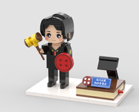 Figurine de chef personnalisée en blocs de construction, souvenir de restaurant personnalisé, ensemble de mini briques DIY avec panneau d'exposition OEM