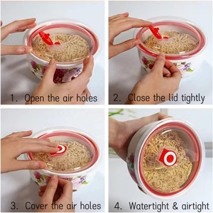 YCB14 - Ensemble de <span class=keywords><strong>3</strong></span> bols en céramique écologiques, hermétiques, avec couvercles, pour micro-ondes - Product Image 5