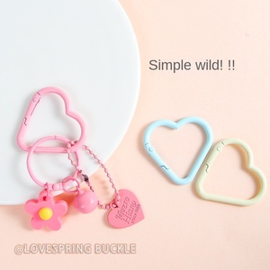 New Style Colorful Heart-Shaped Spring Ring Handmade Metal DIY Jewelry Keychain/Carabiner for Promotional Items