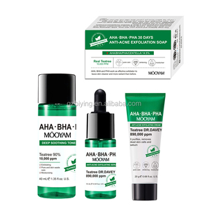 Etiqueta privada AHA BHA PHA Kits completos de cuidado facial Tea Tree Acné 4 en 1 <span class=keywords><strong>Control</strong></span> de aceite Juego antiacné para la cara - Product Image 1