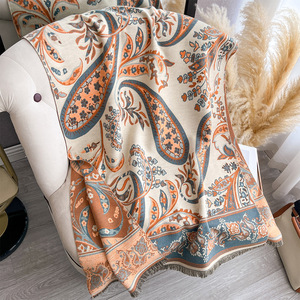 Ladies' Trendy Autumn-Winter Accessories Warm Faux-Cashmere Polyester <strong>Scarf</strong> with <strong>Paisley</strong> Jacquard Design - Product Image 6