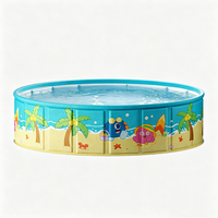 Piscine pliable en PVC sous licence JellieMons IP, 160/200, auvent en option, 4 tailles, multi-usages, piscine à balles, baignoire pour animaux de compagnie, résistante aux UV