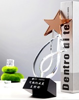 Trophée en verre personnalisé K9 Star Sports Souvenir, gravure laser polie, sablage transparent, cadeau d'affaires, modèle de récompense européen