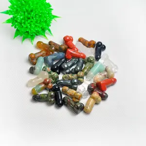 Groothandel Natuurlijke Kristal Stonehealing Stone Massage Wands Seksspeeltjes Mini Crystal Dildo