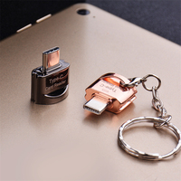 Lector de Tarjetas Portátil Mini, Adaptador OTG Micro Tipo C a SD TF de 5 Pines, Lector de Tarjetas USB 3.1 Tipo-C para Teléfono, Mac, Laptop, Smartphone