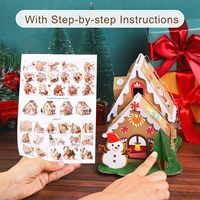 Kit de maison en pain d'épice de Noël avec lumières Kit d'artisanat de Noël en carton Décor de maison en pain d'épice Faire une maison en pain d'épice