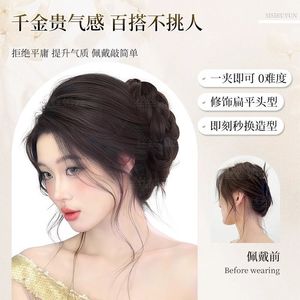 Perruque chignon tressé à clipser en fibre haute température, cheveux réalistes pour chignon de mariage - Product Image 3