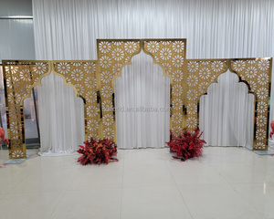 J105 अनुकूलित इस्लेमिक शैली स्टेनलेस स्टील सोने की शादी धातु आर्क शादी के मंच की सजावट के लिए शादी की पृष्ठभूमि - Product Image 1