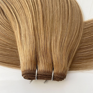 Extensions de <span class=keywords><strong>cheveux</strong></span> humains 100% naturels à prix de gros, tissées à la machine, double épaisseur, lisses - Product Image 1