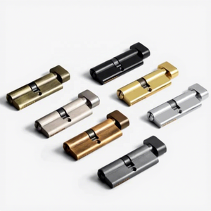 Euro Profil 60mm Pirinç Gövdeli Silindirik Kilit 3 Anahtarlı Fırçalanmış Siyah Çinko Alaşımlı Gövde Bakır Topuzlu Arka Set ANSI Sınıf 2 - Product Image 1