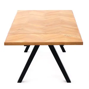 Set di mobili moderni in legno di quercia naturale nero marrone Natur tavolo da pranzo in legno massello tavolo da pranzo rotondo cilindrico