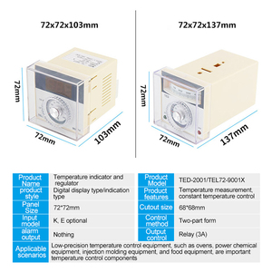 Pointeur régulateur de température <span class=keywords><strong>K</strong></span> Type E Type Thermostat numérique 400 Celsius 220VAC <span class=keywords><strong>TED</strong></span>-2001/TEL72-9001X 72x72mm - Product Image 3