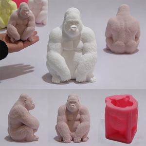 Stampo in Silicone 3D a Forma di Gorilla Seduto, Realistico per Creazione di Ornamenti Animali, per Candele, Saponi, Resina, Cioccolato, Decorazioni per Torte, Fai da Te - Product Image 3