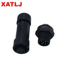 Conector FPC/PCB XATLJ Serie M12 de 2+4 Núcleos con Bloqueo Rápido, Impermeable IP67, 5A UL94V-0 para Sistemas de Energía Solar, con Certificación CE y ETL