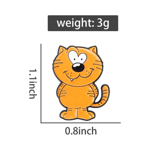 Broches en émail de chat jaune de dessin animé, chat mignon aux yeux en forme de cœur, sourire, broche de revers, vente en gros - Product Image 6