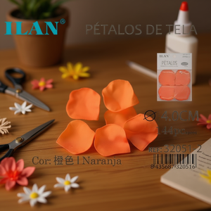 Petali di tessuto Ilan 4,0 cm arancioni 144 pezzi per decorazioni artigianali - Product Image 3