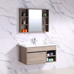 Nuovo Design Mobile Bagno in Legno Massello Armadietto con Specchio per <span class=keywords><strong>Bagni</strong></span> di <span class=keywords><strong>Hotel</strong></span> - Product Image 5